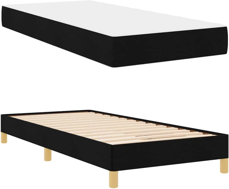 vidaXL Κρεβάτι με ελατήρια Μαύρο και Καφέ 80 x 200 cm
