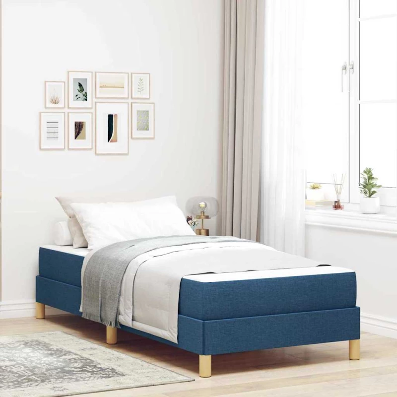 vidaXL Κρεβάτι με ελατήρια Μπλε και Καφέ 90 x 190 cm