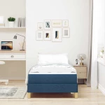vidaXL Κρεβάτι με ελατήρια Μπλε και Καφέ 90 x 190 cm