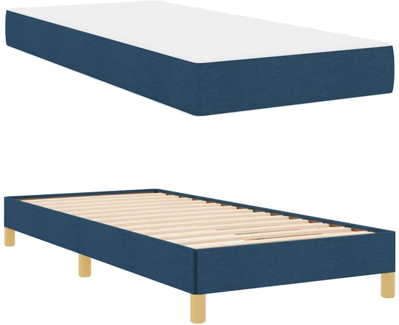 vidaXL Κρεβάτι με ελατήρια Μπλε και Καφέ 90 x 190 cm