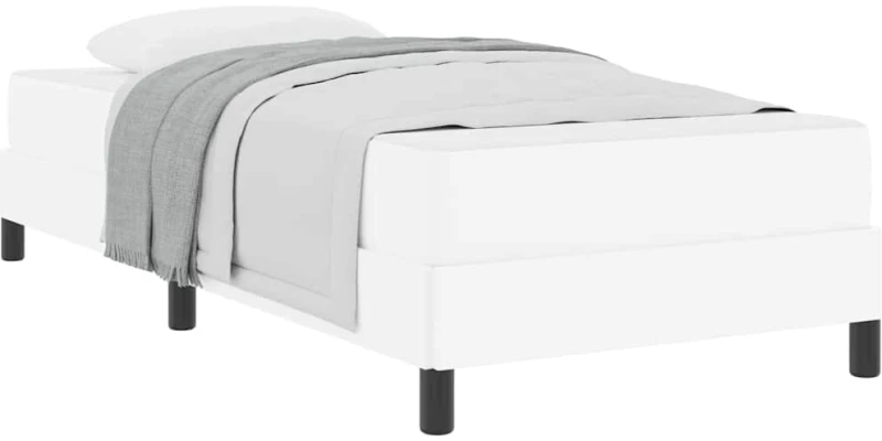 vidaXL Κρεβάτι με στρώμα Καθαρό Λευκό 90 x 200 cm Τεχνητό δέρμα