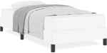 vidaXL Κρεβάτι με στρώμα Καθαρό Λευκό 90 x 200 cm Τεχνητό δέρμα