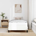 vidaXL Κρεβάτι με στρώμα Καθαρό Λευκό 90 x 200 cm Τεχνητό δέρμα