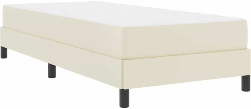 vidaXL Κρεβάτι με στρώμα Κρεμ 100 x 200 cm Τεχνητό δέρμα