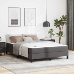 vidaXL Κρεβάτι με στρώμα Γκρι 140 x 200 cm Τεχνητό δέρμα
