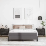 vidaXL Κρεβάτι με στρώμα Γκρι 140 x 200 cm Τεχνητό δέρμα