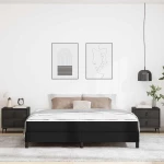 vidaXL Κρεβάτι με στρώμα Μαύρο 180 x 200 cm Τεχνητό δέρμα