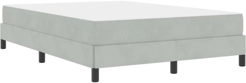 vidaXL Κρεβάτι box spring με στρώμα Ανοιχτό γκρι 140 x 200 cm Βελούδο