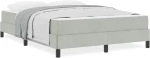 vidaXL Κρεβάτι box spring με στρώμα Ανοιχτό γκρι 140 x 200 cm Βελούδο