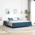 vidaXL Κρεβάτι box spring με στρώμα Σκούρο Μπλε 180 x 200 cm Βελούδο