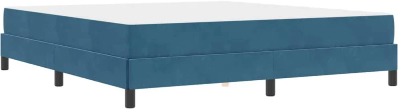 vidaXL Κρεβάτι box spring με στρώμα Σκούρο Μπλε 180 x 200 cm Βελούδο