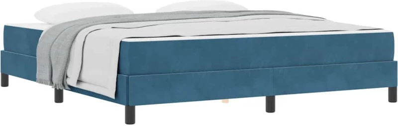 vidaXL Κρεβάτι box spring με στρώμα Σκούρο Μπλε 180 x 200 cm Βελούδο