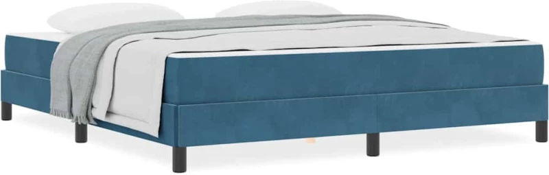 vidaXL Κρεβάτι box spring με στρώμα Σκούρο Μπλε 180 x 200 cm Βελούδο