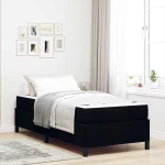vidaXL Κρεβάτι με ελατήρια Μαύρο και Μαύρο 90 x 200 cm