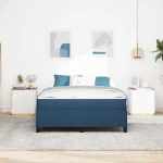vidaXL Κρεβάτι με ελατήρια Μπλε και Μαύρο 160 x 200 cm
