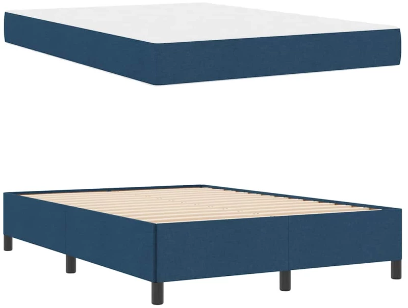 vidaXL Κρεβάτι με ελατήρια Μπλε και Μαύρο 160 x 200 cm