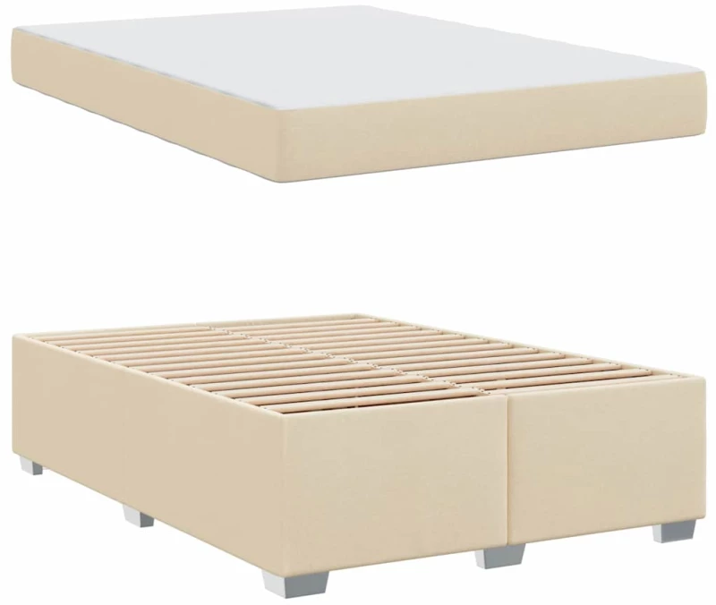 vidaXL Σκελετός Κρεβατιού Κρεμ 160 x 200 cm ύφασμα