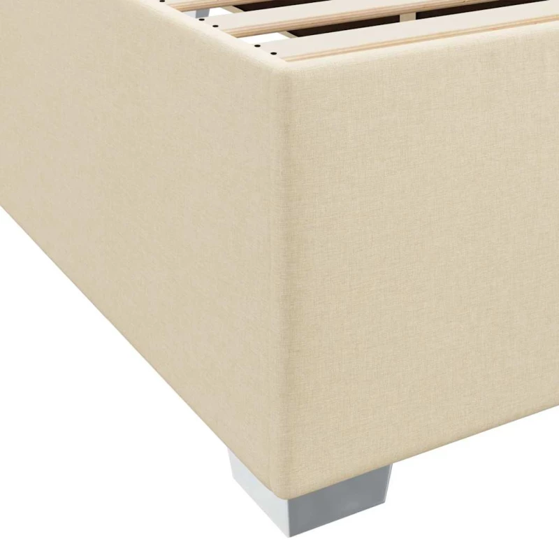 vidaXL Σκελετός Κρεβατιού Κρεμ 160 x 200 cm ύφασμα