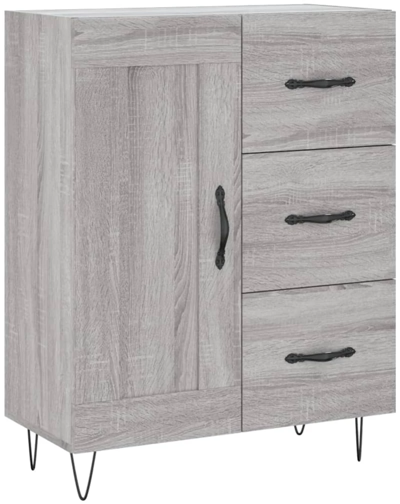 vidaXL Ντουλάπι Γκρι Sonoma 69,5 x 34 x 180 εκ. Επεξεργασμένο Ξύλο