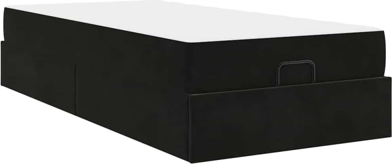 vidaXL Σκελετός Κρεβατιού με στρώμα Μαύρο 90 x 200 cm Βελούδο