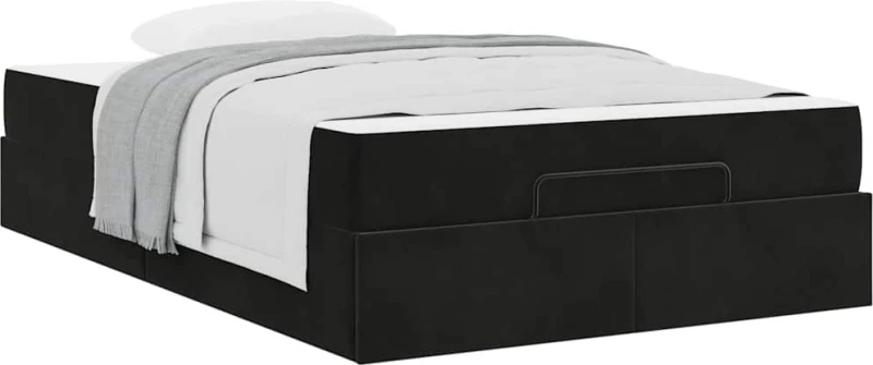 vidaXL Σκελετός Κρεβατιού με στρώμα Μαύρο 140 x 190 cm Βελούδο