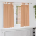 vidaXL Κουρτίνες 2 pcs Ανοιχτό καφέ 175x140εκ. Πολυεστέρας