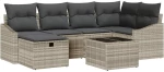vidaXL Σετ Καναπέ Κήπου με μαξιλάρι 7 pcs Ανοιχτό γκρι Γκρι