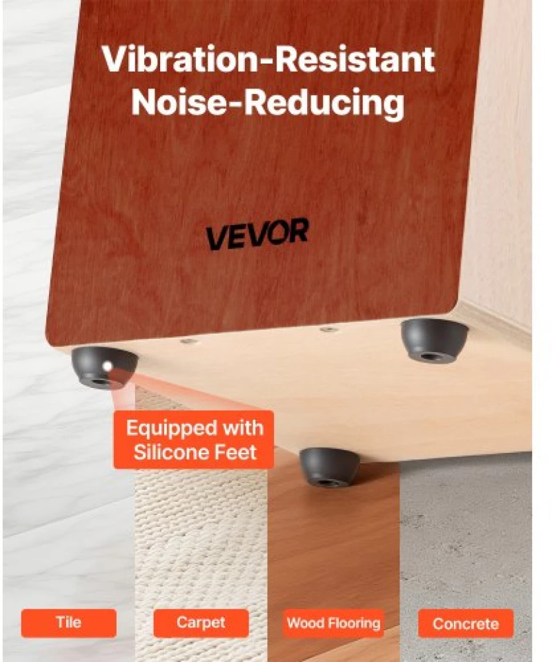 VEVOR Cajon Box Drum Wooden Percussion Instrument with Guitar Strings Birch Wood