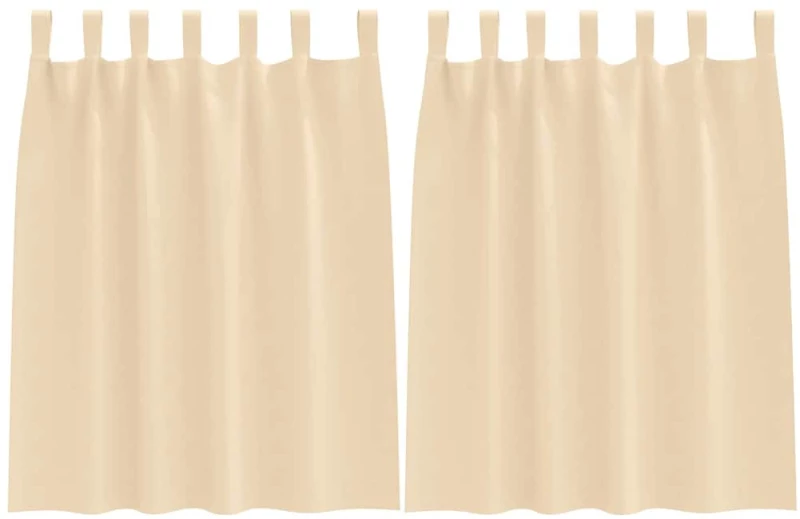 vidaXL Κουρτίνες με κουρτίνες 2 pcs Κρεμ 140x140cm Πολυεστέρας