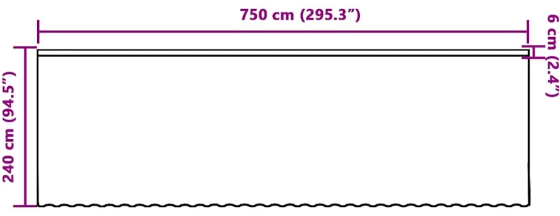 vidaXL Κουρτίνες με κουρτίνες Λευκό 750 x 240 εκ. Πολυεστέρας