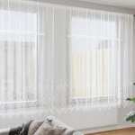 vidaXL Κουρτίνες με κουρτίνες Λευκό 750 x 200 εκ. Πολυεστέρας