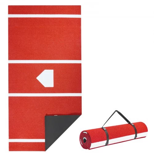 VEVOR 300x116cm Baseball Hitting Mat Softball Batting Mat Outdoor Training Red