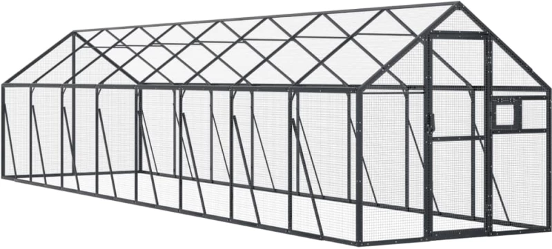 vidaXL Κλουβί Ανθρακί 1,79 x 8 x 1,85 μ. από Αλουμίνιο
