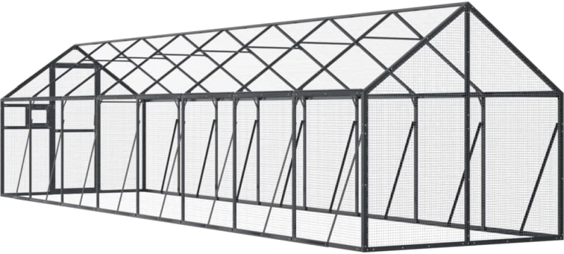 vidaXL Κλουβί Ανθρακί 1,79 x 8 x 1,85 μ. από Αλουμίνιο