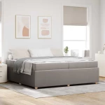 vidaXL Σκελετός κρεβατιού με στρώμα Taupe 200 x 200 cm ύφασμα