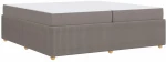 vidaXL Σκελετός κρεβατιού με στρώμα Taupe 200 x 200 cm ύφασμα