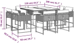 vidaXL Σετ Τραπεζαρίας Κήπου 9 τεμ. Μπεζ Συνθετικό Ρατάν με Μαξιλάρια