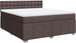vidaXL Κρεβάτι Boxspring με Στρώμα Σκούρο Καφέ 180x200 εκ Υφασμάτινο