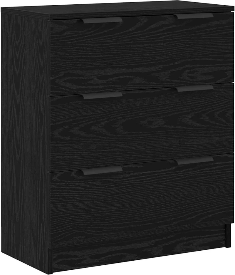 vidaXL Πλαϊνό γραφείο με συρτάρι 3 pcs Μαύρη δρυς 60 x 30 x 70 εκ.
