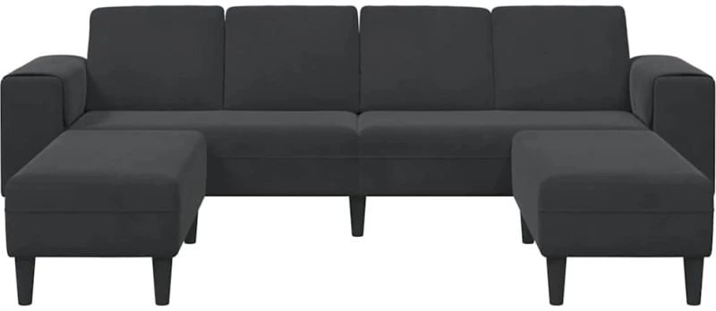 vidaXL Σετ Καναπέ 3 pcs Μαύρο Βελούδο