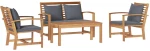 vidaXL Σετ Καναπέ Κήπου 4 pcs Φυσικό Μασίφ ξύλο teak