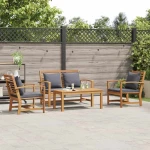 vidaXL Σετ Καναπέ Κήπου 4 pcs Φυσικό Μασίφ ξύλο teak