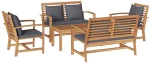 vidaXL Σετ Καναπέ Κήπου 5 pcs Φυσικό Μασίφ ξύλο teak
