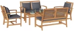 vidaXL Σετ Καναπέ Κήπου 5 pcs Φυσικό Μασίφ ξύλο teak