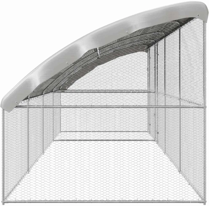 vidaXL Κλουβί για κότες Ασημί 800 x 200 x 198.5 εκ