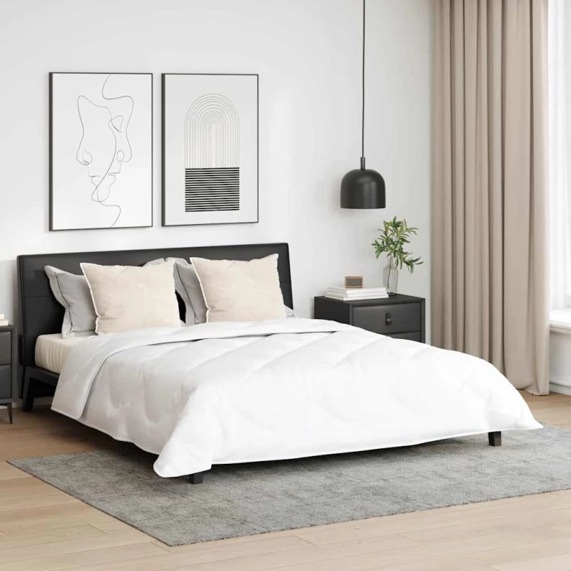 vidaXL Παπλωμα με Μαξιλάρια Argyle 3 pcs Λευκό 240 x 200 cm Μικροΐνες