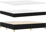 vidaXL Κρεβάτι με ελατήριο με στρώμα Μαύρο 200 x 200 cm ύφασμα
