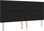 vidaXL Κρεβάτι με ελατήριο με στρώμα Μαύρο 200 x 200 cm ύφασμα