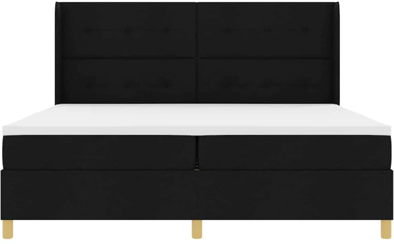 vidaXL Κρεβάτι με ελατήριο με στρώμα Μαύρο 200 x 200 cm ύφασμα