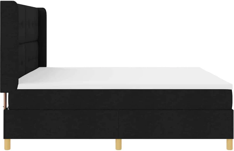 vidaXL Κρεβάτι με ελατήριο με στρώμα Μαύρο 200 x 200 cm ύφασμα